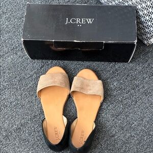 J. Crew Black and Tan Women's Sandals